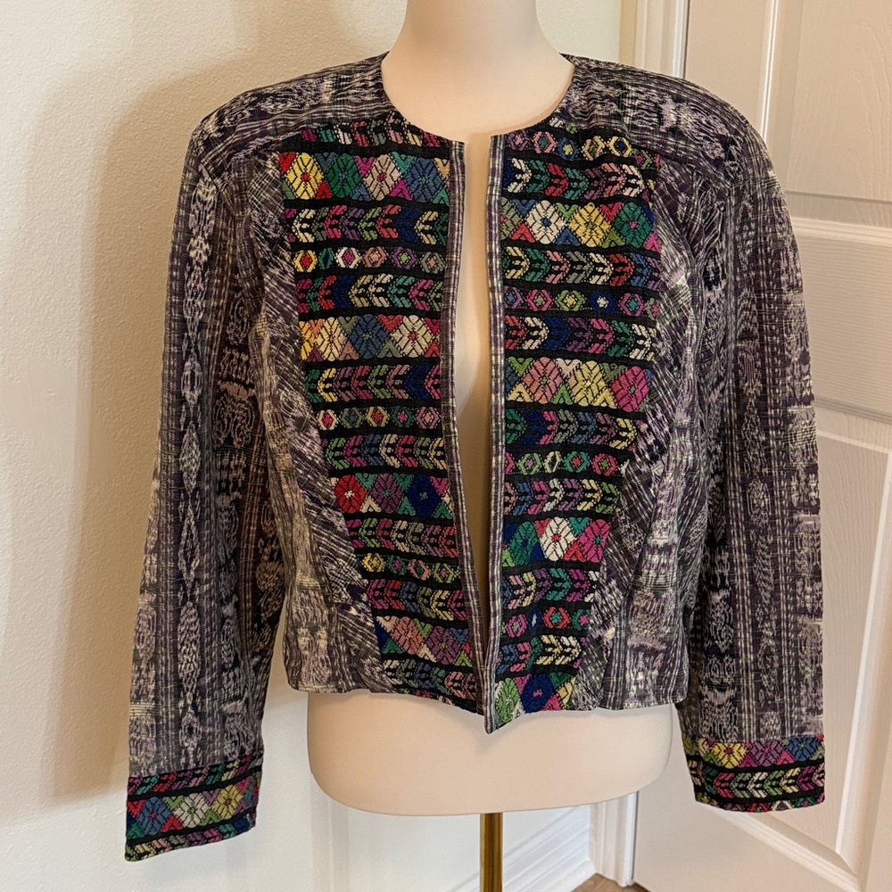 Vintage Bohemian Milagros Hand Loomed Clothing Blazer jacket XL